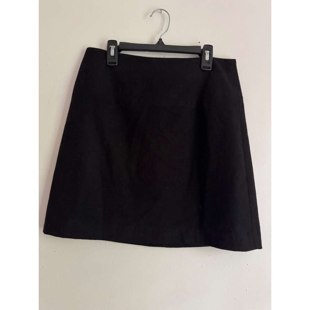 Banana Republic Black Wool Blend Stretch Mini Skirt A-Line Y2K Office Size 2